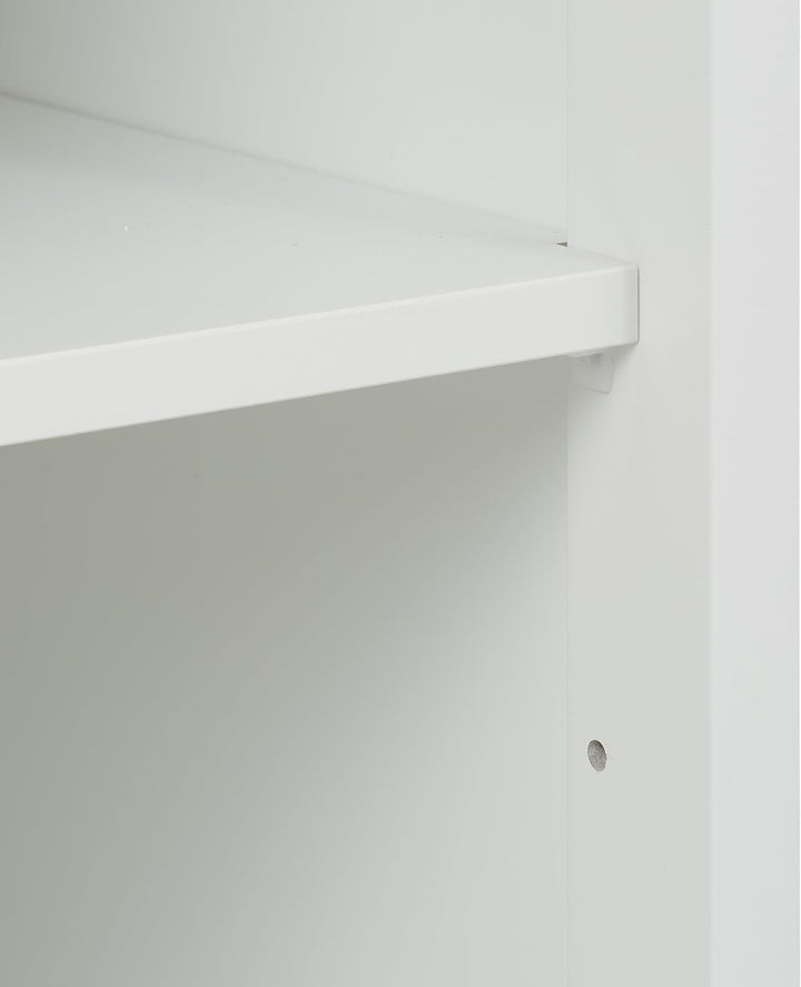 Relaxdays Badezimmerschrank, HxBxT: 129 x 30 x 30 cm, 4 Fächer, MDF, schmaler Badschrank, Badezimmer