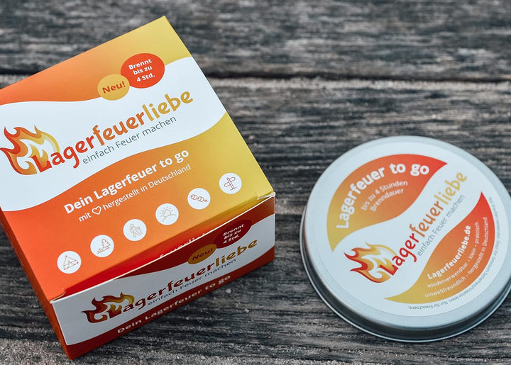 Lagerfeuerliebe® Lagerfeuer to go | bis zu 4 Std. Brenndauer | wiederverwendbar, leicht & sicher | Ø