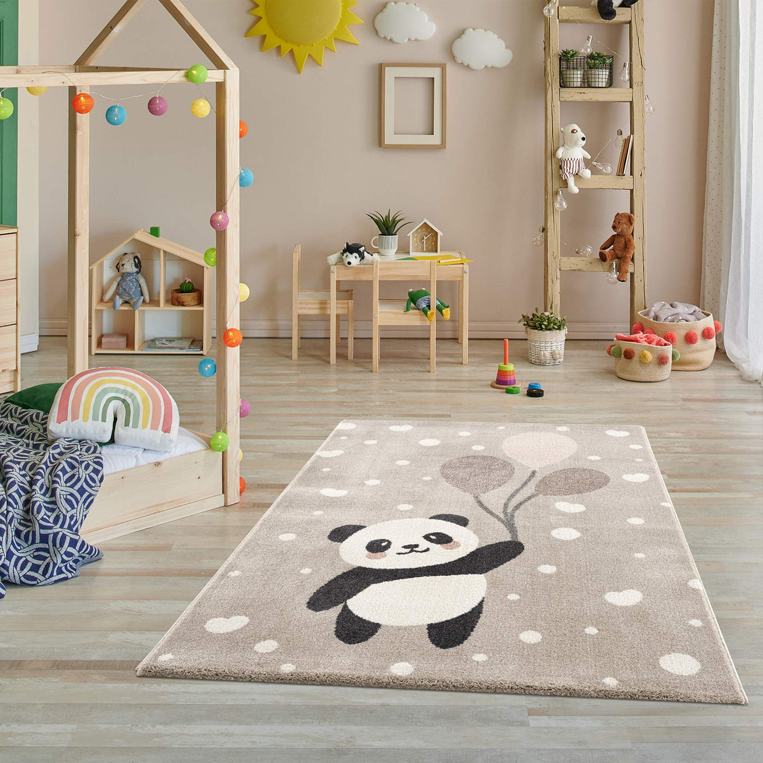 Jimri Teppich Kinderzimmer - Teppiche für Kinderzimmer, Kinderteppich, Kinderteppich, Bär, Panda (Cr