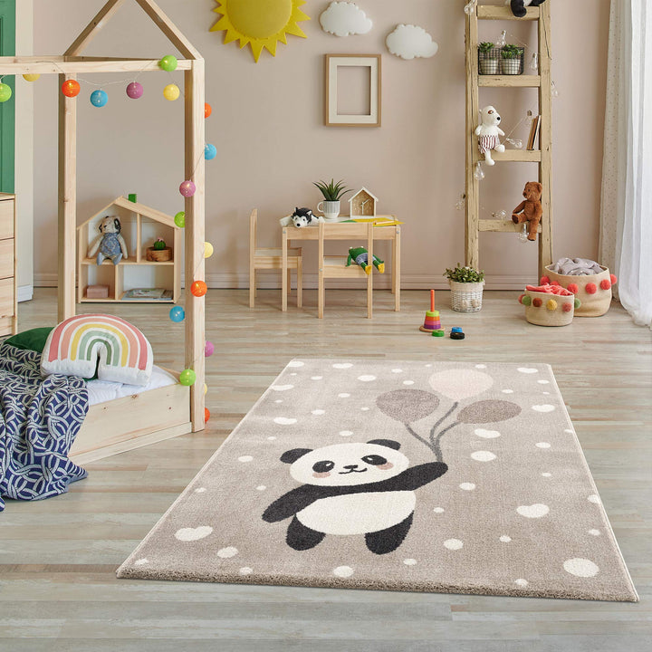 Jimri Teppich Kinderzimmer - Teppiche für Kinderzimmer, Kinderteppich, Kinderteppich, Bär, Panda (Cr