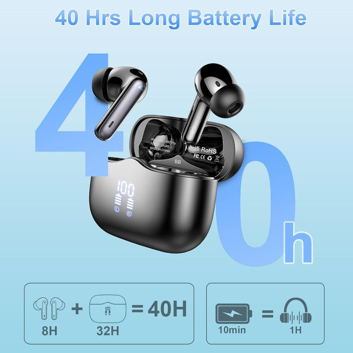 Bluetooth Kopfhörer, Kopfhörer Kabellos Bluetooth 5.4 In Ear Kopfhörer mit 4 ENC Noise Cancelling Mi