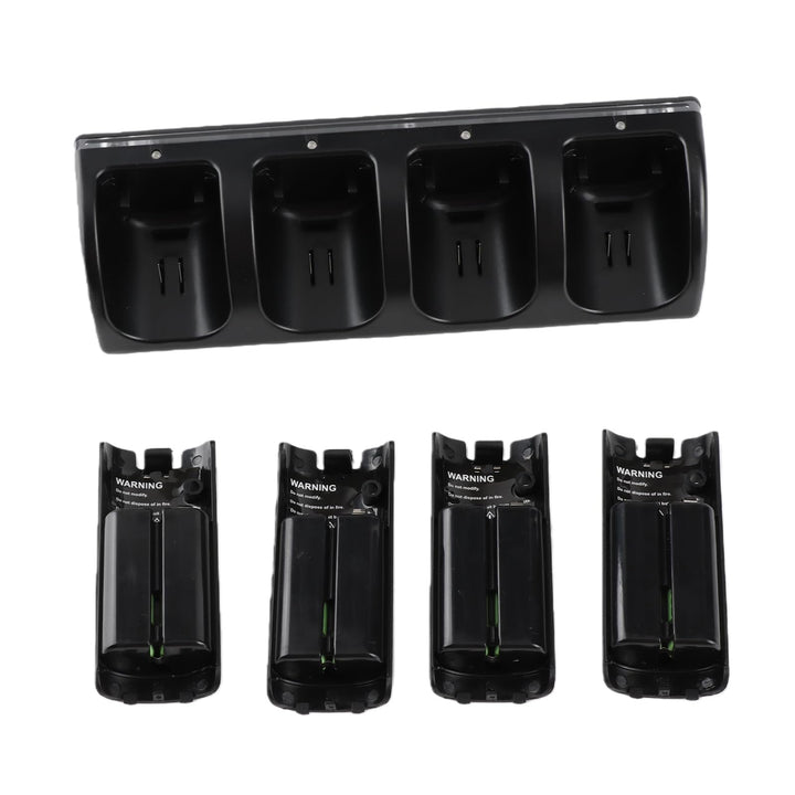 Fernbedienungs-Ladegerät, 4-in-1-Ladestation mit 4 Wiederaufladbaren 2800-mAh-Batterien, mit LED-Anz