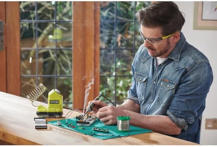 RYOBI 18 V ONE+ Akku-Lötkolben RSI18-0 (Temperaturspanne 200 – 480 °C, in 50 Sekunden auf 480°C, Kab