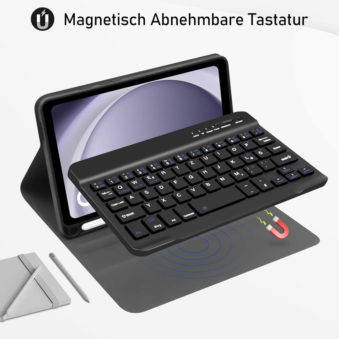 Hofsos für Samsung Tablet A9 Tastatur Hülle - Galaxy Tab A9 Hülle mit Tastatur, (Deutsches QWERTZ) T