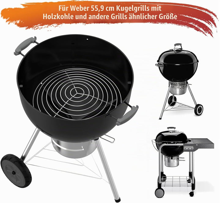 Onlyfire BBQ Holzkohlekörbe für Weber 57 cm Kugelgrills und Andere Holzkohlengrills ähnlicher Grösse