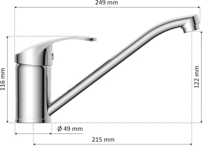 instmaier K1 Küchenaramtur Niederdruck | Wasserhahn Küche | Niederdruck Spültischarmatur | Armatur S