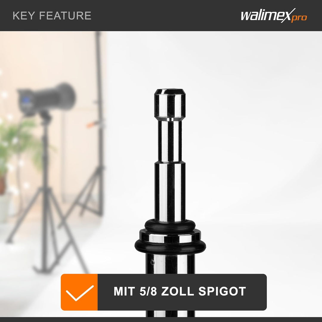 Walimex pro Galgen mit 2 Schraubklemmen, 100cm - Ideal für Auf- und Kopflicht, vielfältige Einsatzmö
