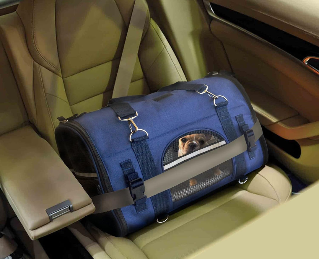 Stabiler 6-in-1 Haustiertransporter, Front/Brustträger, Schultertasche, Haustier-Handtasche, Autosit