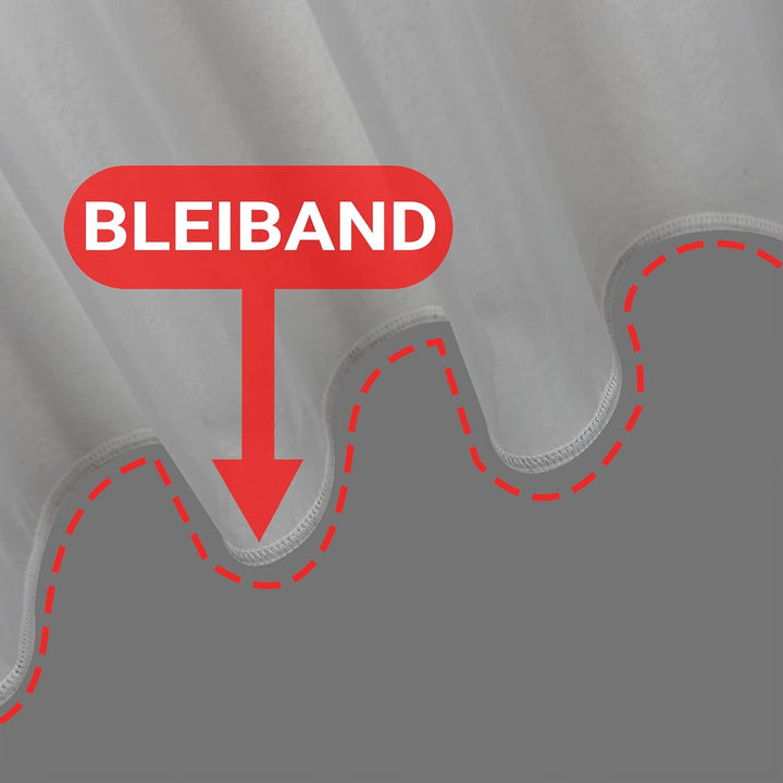 Weisse Voile, halbtransparente Vorhänge mit Kräuselband und Bleibandabschluss,Luftig, modern und lan