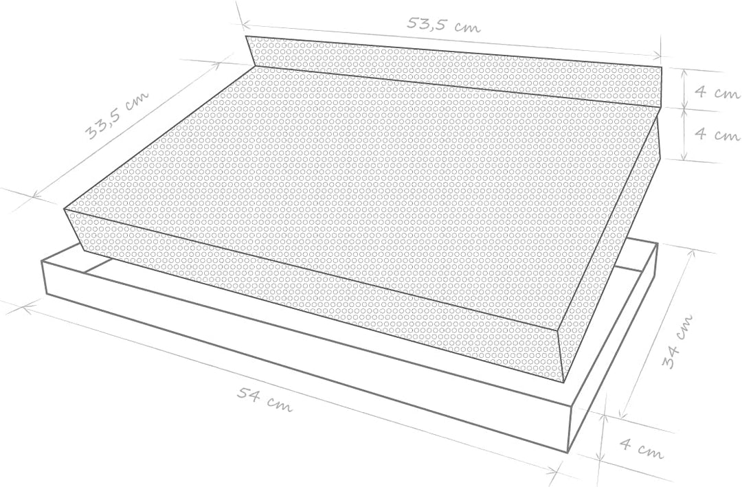 Aschekasten mit Kohlerost 54x34 cm zum Grillen, 54x34