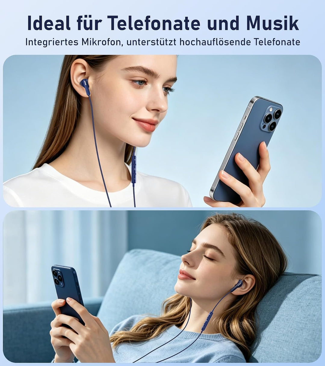 Kopfhörer mit Kabel USB C HiFi Kopfhörer USB C Kabelkopfhörer für iPhone 17 | USBC Kopfhörer mit Mik