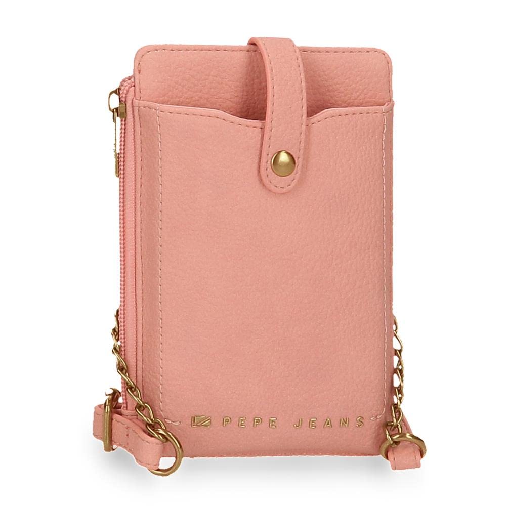 Pepe Jeans Diane Umhängetasche Handyhalter Pink 9,5x16,5 cm Kunstleder Rosa mobile Umhängetasche, Ro