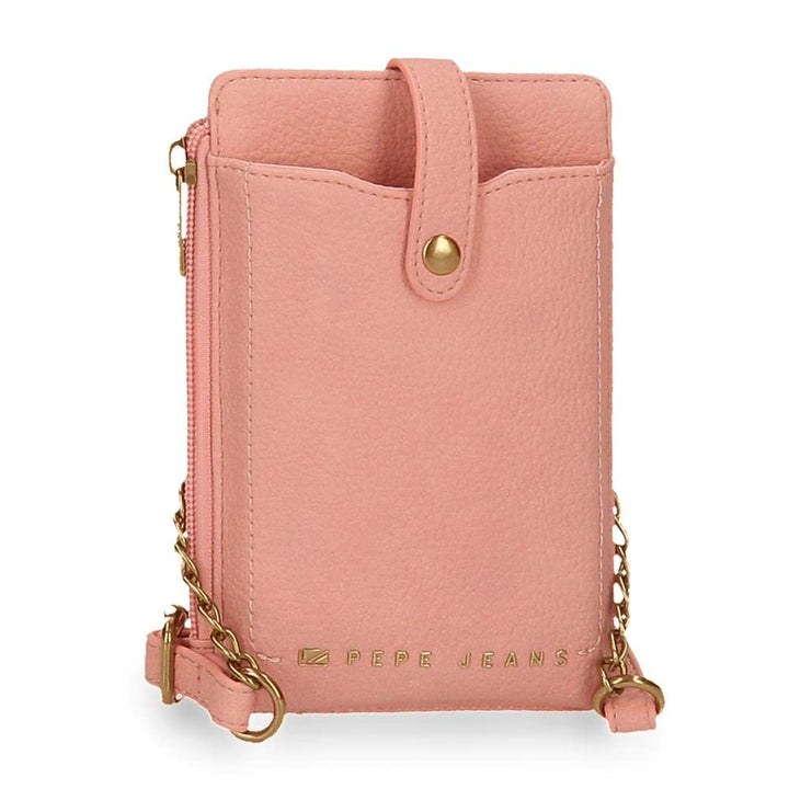 Pepe Jeans Diane Umhängetasche Handyhalter Pink 9,5x16,5 cm Kunstleder Rosa mobile Umhängetasche, Ro