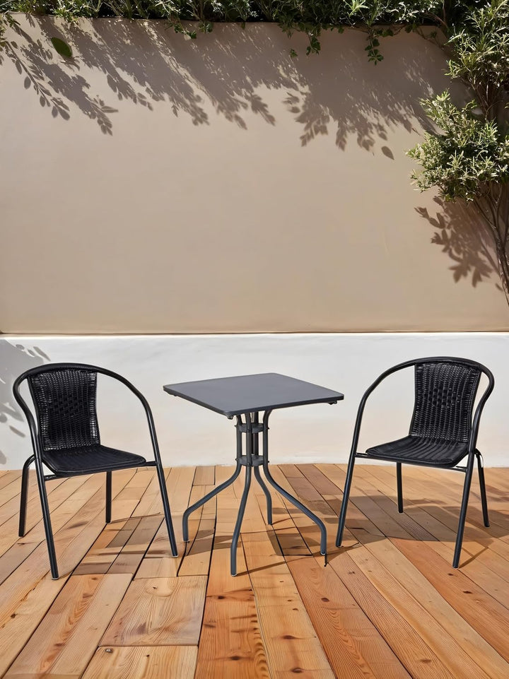 aro Bistrotisch, Stahl, 60 x 60 cm, quadratisch, dunkelgrau