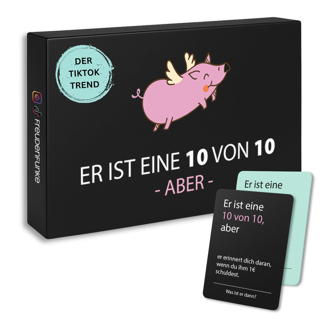 Er ist eine 10/10, aber Spiel – Kartenspiel mit 100 Karten zum Lachen & Diskutieren für unvergesslic