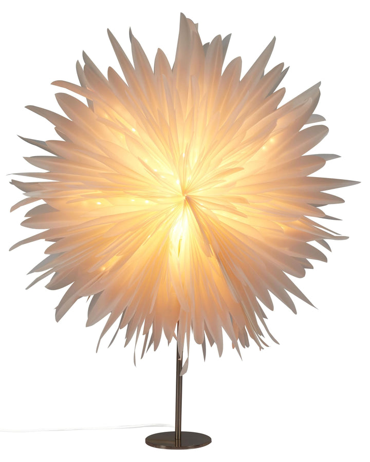 Beliani Dekorative Lampe Schneeflocke Stern Handgemachtes Papier und Eisen Weihnachtsdeko Weiss Sato
