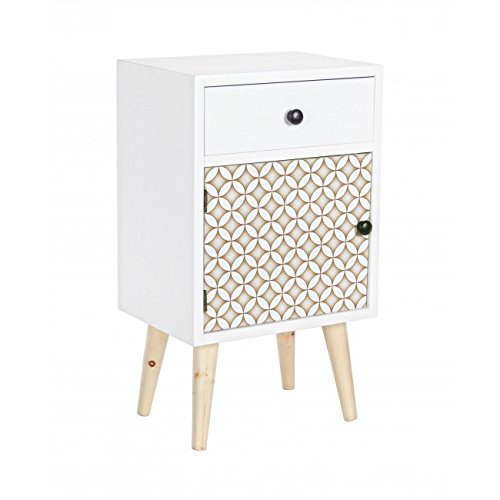 BIZZOTTO Vicky Mobiletto 1 a-1 C, Holz, Weiss, 40 x 30 x 68 cm