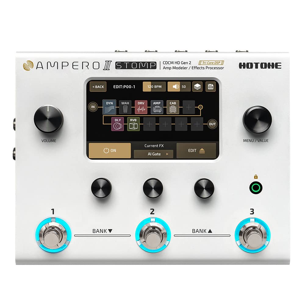 HOTONE Gitarre Bass Multi-Effekte Prozessor Gitarren Bass Effektpedal Touchscreen Gitarre Bass Amp M