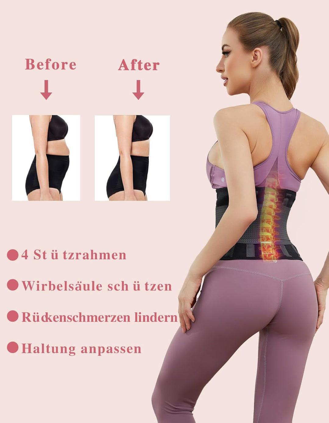 SIHOHAN Bauchweggürtel, Fitness Gürtel Verstellbarer, Taille Trimmer Gürtel Fitnessgürtel, Abnehmen