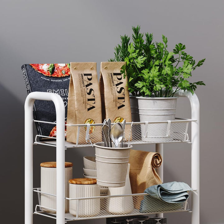 Vicco Rollcontainer Tarro, Weiss, 45 x 64 cm mit 3 Ablagefächern, Weiß