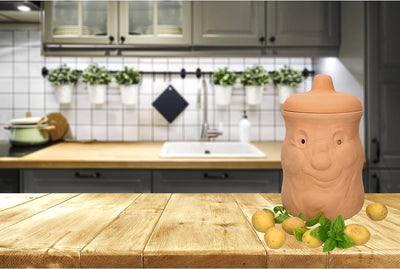 MamboCat Kartoffeltopf Terracotta Kartoffel-Behälter für ca 1500g Kartoffeln I Lustige Kartoffel-Auf