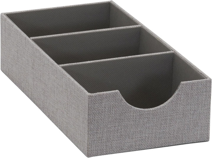 Household Essentials Deep 3 Section Drawer Organizer Box for Storage | 12 in x 6.13 in x 3.13 in | G