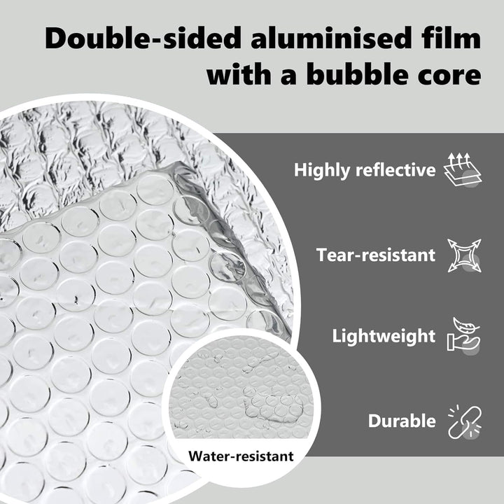 vidaXL Heizkörper-Reflektorfolie Silber 5 x 1 m Polyethylen, Heizkörperreflektor für Wohnzimmer, Rob