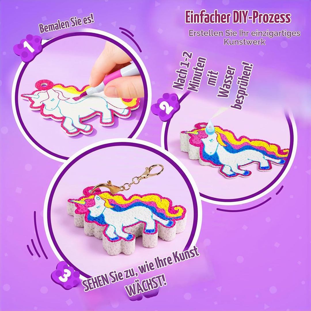 JoyCat 3D Kunst-Set, Prinzessinnen &amp; Einhörner Magic Puffy Paint Kit, Bastelset Kinder 4 5 6 7 8 9 1
