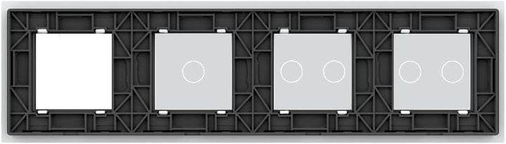 LIVOLO Glasblende 4Fach für Lichtschalter & Steckdose VL-C7-C2/C2/C1/SR-11 Weiss