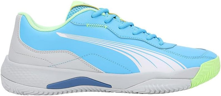 PUMA Unisex Nova Smash Tennis Shoe, Luminous Blue Puma White Glacial Gray