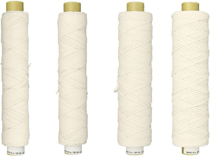 Kerzendocht 100 m, ungewachster Runddocht BWR 4 für Bienen- und Pflanzenwachse, BWR 4