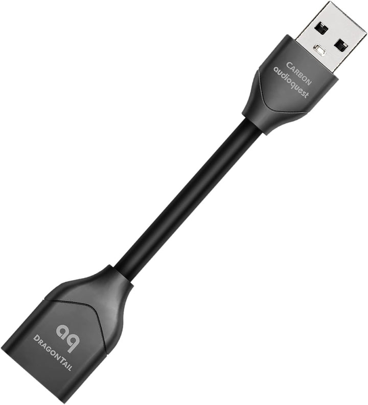 Audioquest DragonTail USB-Kabel (0,112 m, USB A/USB A, USB 2.0, Stecker/Buchse) Schwarz