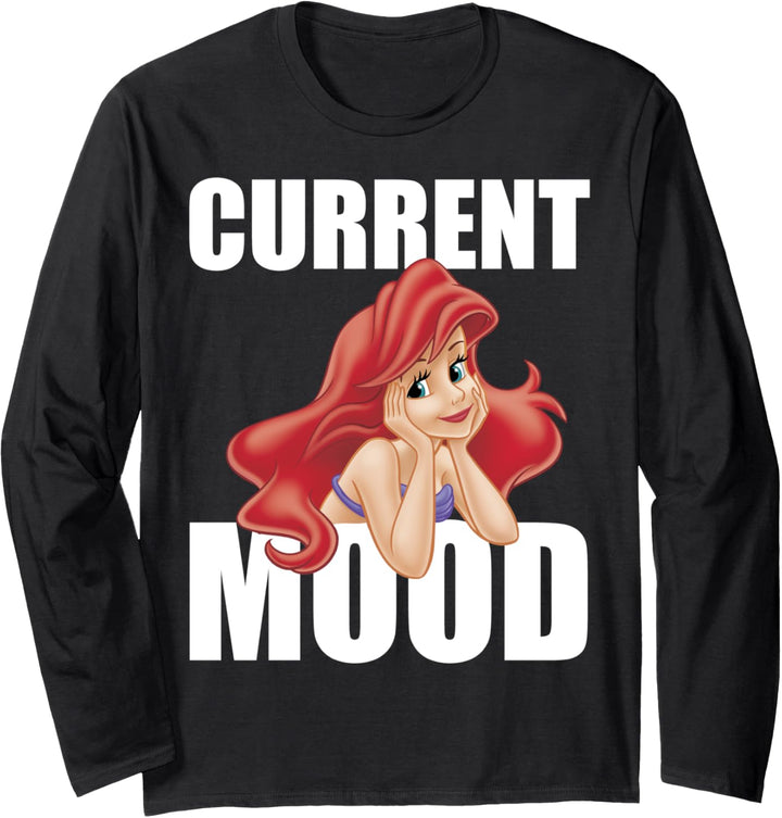 Disney The Little Mermaid Ariel Current Mood Text Langarmshirt