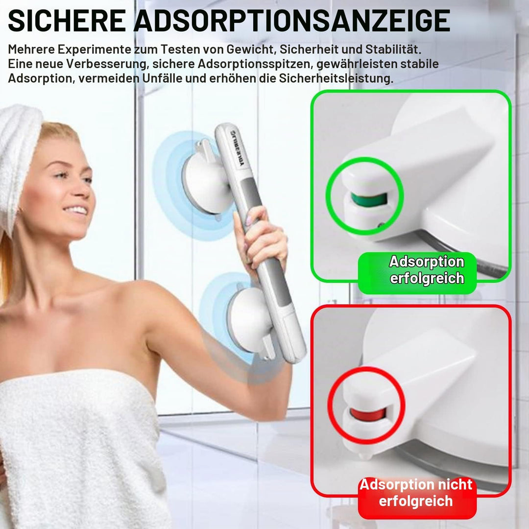 2Stk Duschgriff Saugnapf, Abnehmbare Haltegriff mit Saugnapf | MAX 110KG, Haltegriff Dusche ohne, Ha
