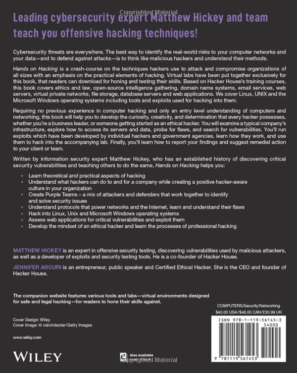 Hands on Hacking: Become an Expert at Next Gen Penetration Testing and Purple Teaming, Taschenbuch