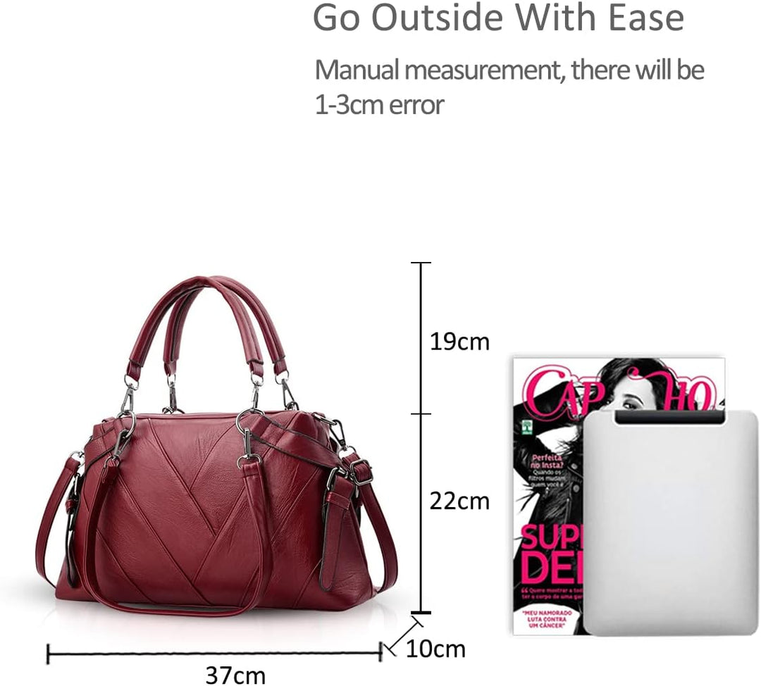 NICOLE & DORIS Handtaschen für Damen Modern Henkeltasche Schultertasche Weiche PU Leder Umhängetasch