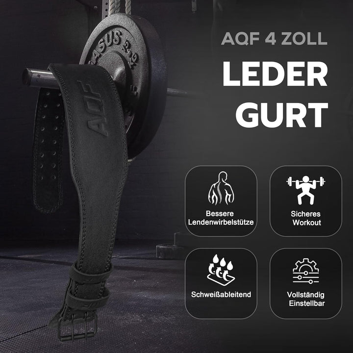 AQF Gewichthebergürtel - 4" 6" Breit Leder Lendenwirbelstütze Gepolsterte Lifting Belt, Gym Belt Mit