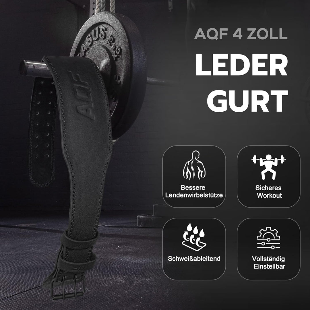 AQF Gewichthebergürtel - 4" 6" Breit Leder Lendenwirbelstütze Gepolsterte Lifting Belt, Gym Belt Mit