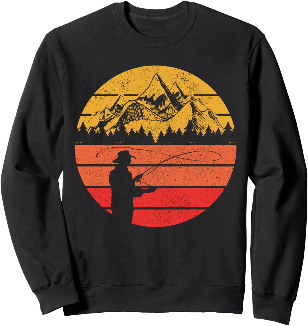 Fliegenfischer Angler Geschenk Vintage Angeln Fliegenfischen Sweatshirt