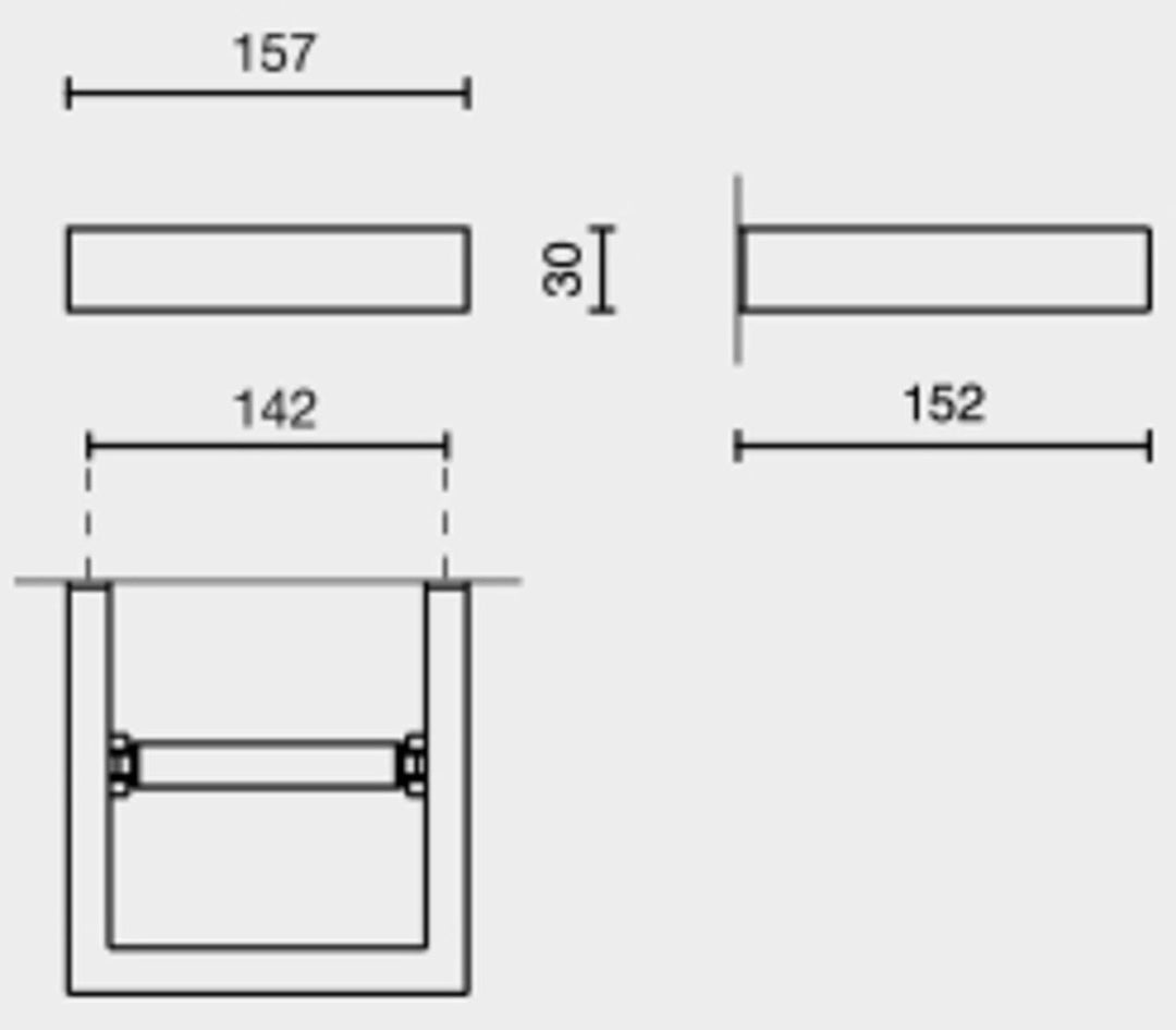 Zack Linea Black Stainless Steel Toilet Roll Holder 40576
