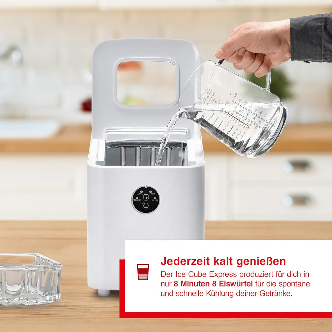 Solis Ice Cube Express Eiswürfelmaschine, 8 Eiswürfel in 8 Minuten, Ice Cube Maker mit einstellbarer