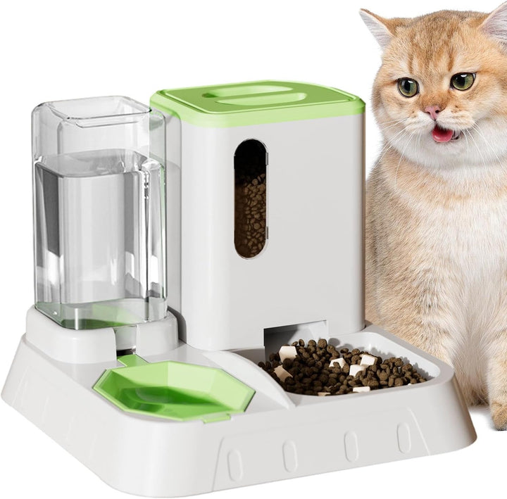 Futter- Und Wasserspender Für Katzen, Automatischer Futterautomaten Für Katzen & Kleine Hunde, 2 In