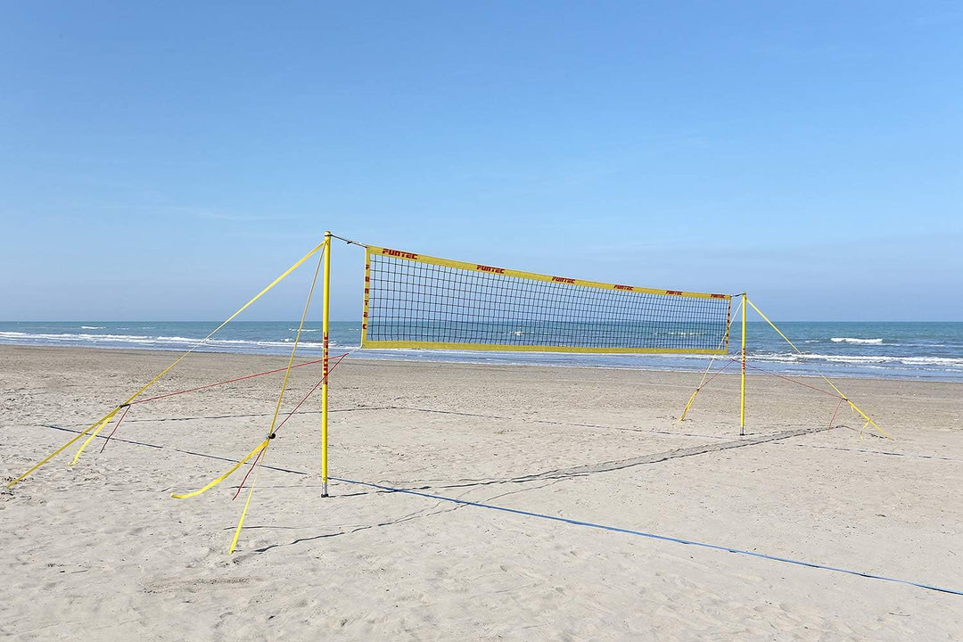Funtec Pro Beach Set - transportable Beachvolleyball-Netzanlage für Top-Sport