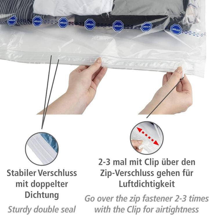 WENKO Vakuum Soft Unterbett-Box, Polypropylen, 105 x 15 x 45 cm, Weiss 15 x 45 x 105 cm Soft Unterbe