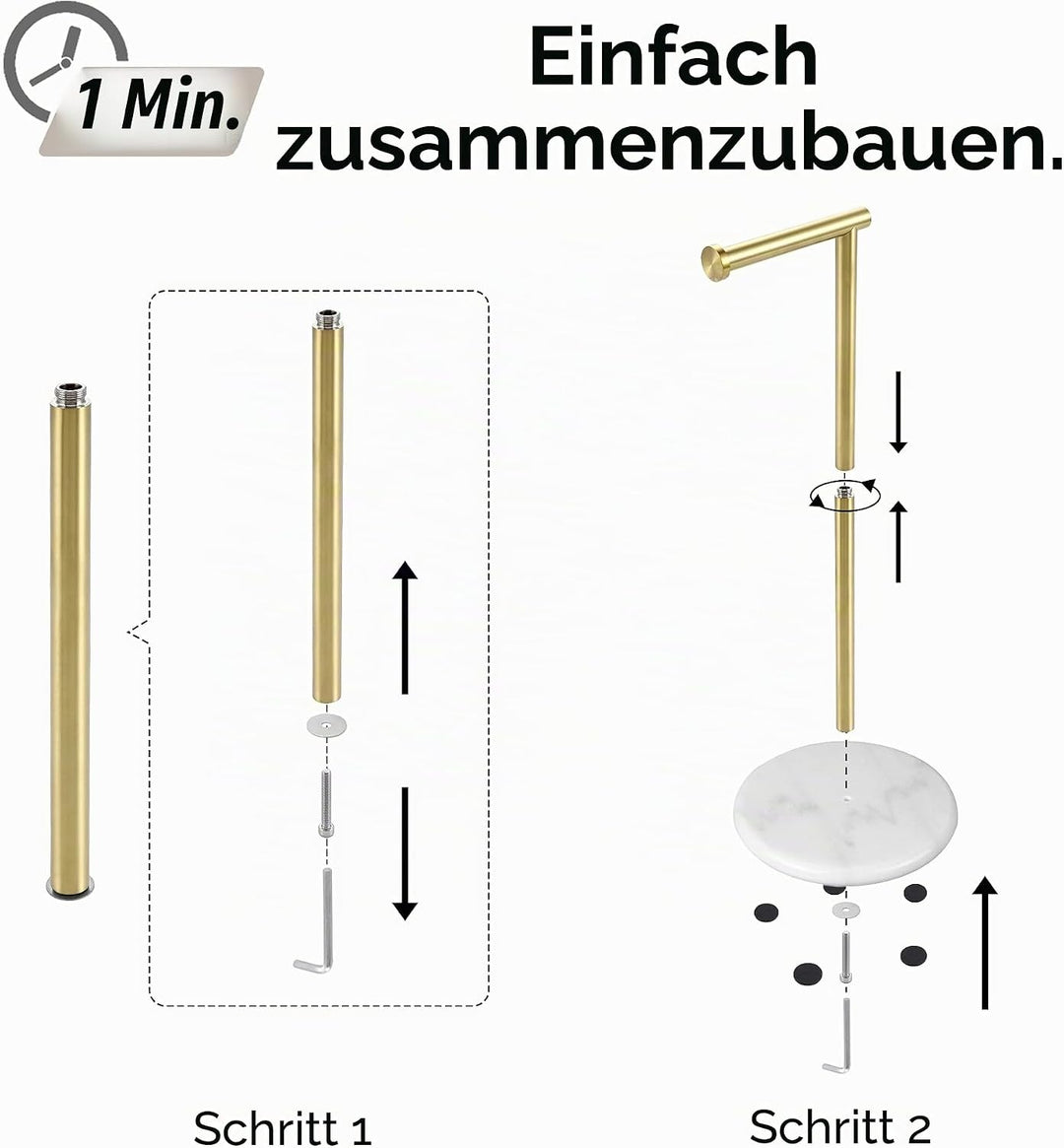 KES Toilettenpapierhalter Stehend Klopapierhalter Freistehend WC Rollenhalter Edelstahl SUS304 Kloro