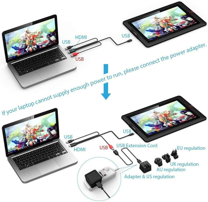 XP-PEN Artist 15.6 Pro Grafiktablett, 1080x1920 Pen Display, volllaminierter Bildschirm, Kreatives E