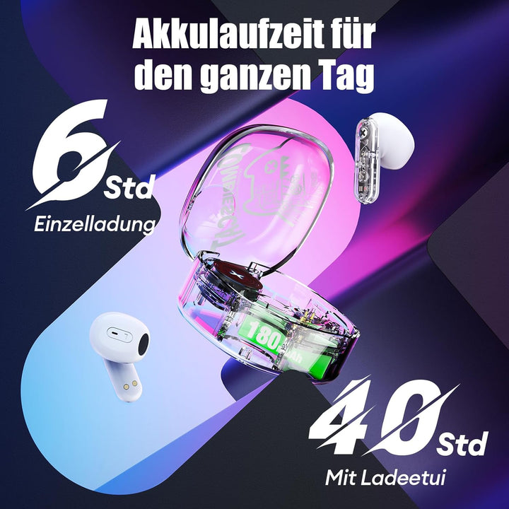 ZOMBIES CAT In Ear KopfhöRer Bluetooth 5.3 Touch Control In Ear OhrhöRer Mit 4 Mikrofon Exklusive Li