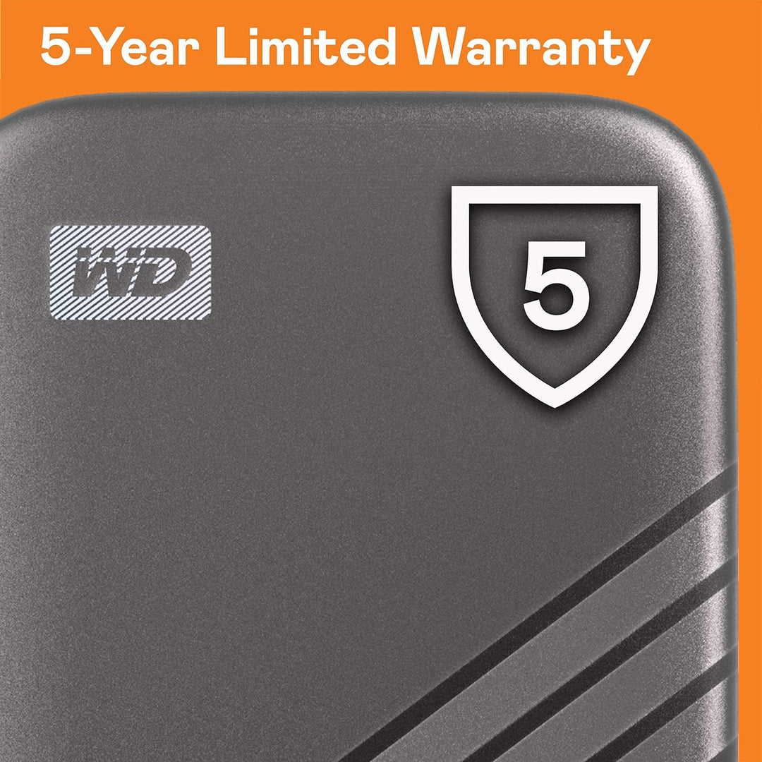 WD My Passport SSD 1 TB mobiler SSD Speicher (NVMe-Technologie, USB-C und USB 3.2 Gen-2 kompatibel,