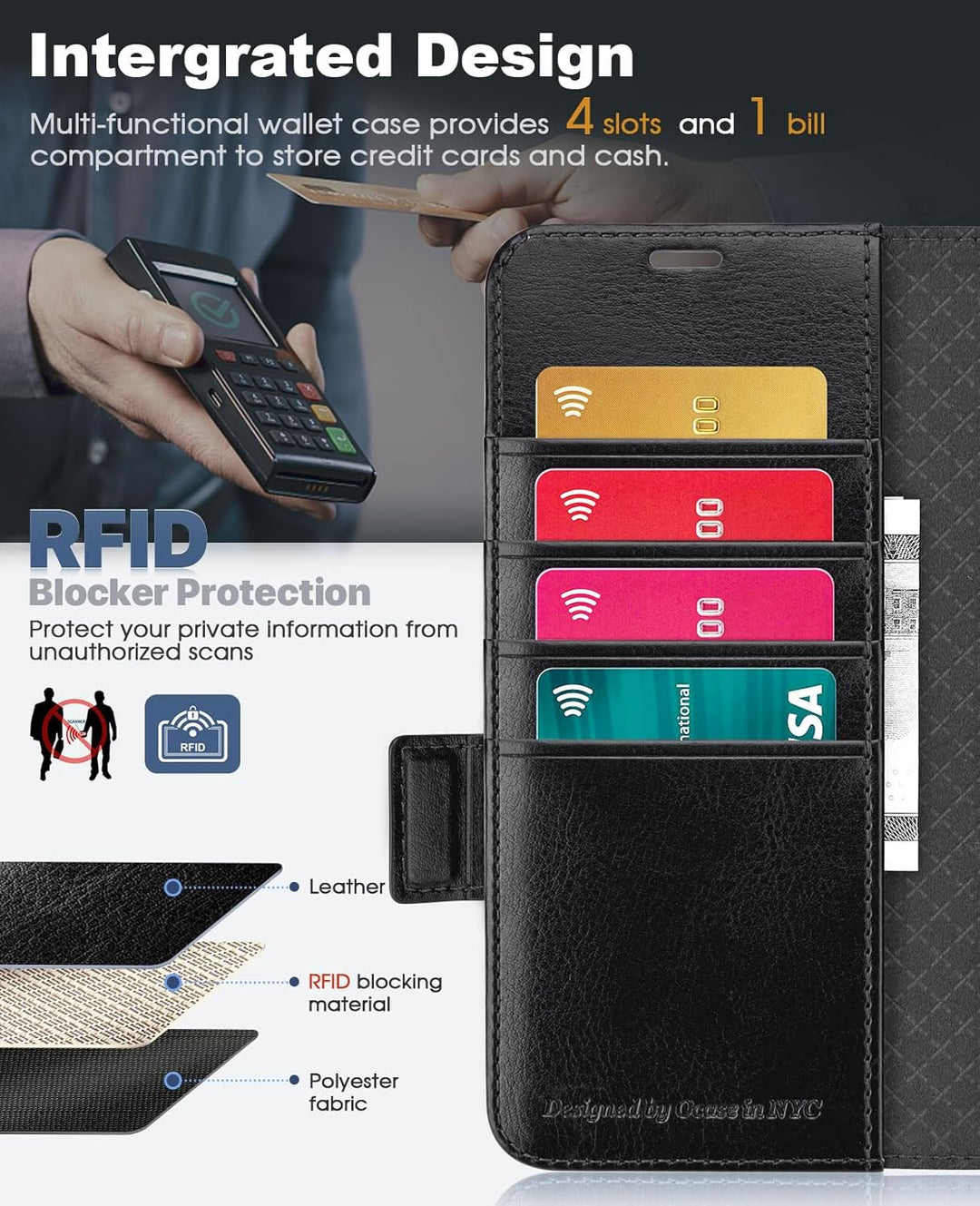 OCASE Aktualisierte Version Hülle Samsung Galaxy Z Fold 5 5G Handyhülle [mit S Pen Halter] [Vorderse