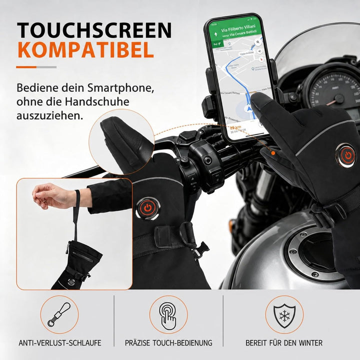 MRAWARM Beheizbare Handschuhe für Damen und Herren mit 6000mAh Akku Schwarz XL, Schwarz XL